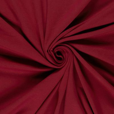 Tissu Jersey Coton épais uni Bordeaux - Par 10 cm