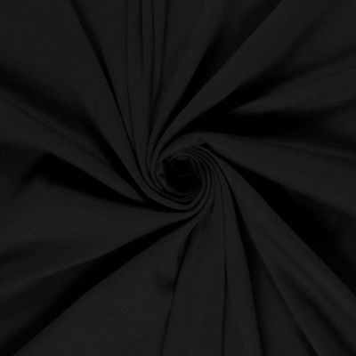 Tissu Jersey Coton épais uni Noir - Par 10 cm