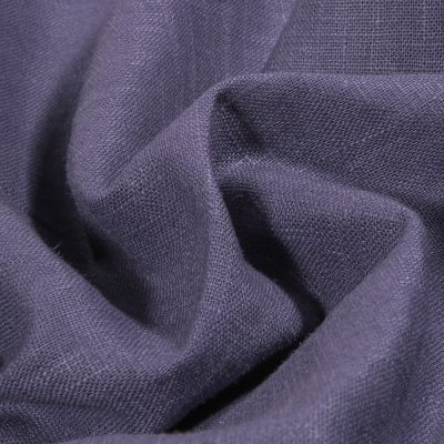 Tissu Ramie Lin uni Navy - Par 10 cm