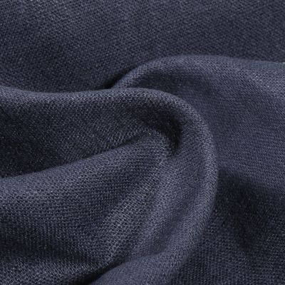 Tissu Ramie Lin uni Bleu marine - Par 10 cm