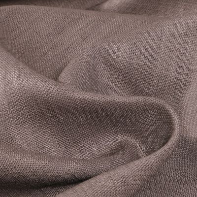 Coupon Tissu Ramie Lin uni Taupe - Coupon de 10 cm