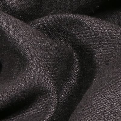 Coupon Tissu Ramie Lin uni Noir - Coupon de 20 cm