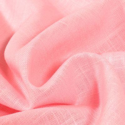 Tissu Ramie Lin uni Rose Bébé - Par 10 cm