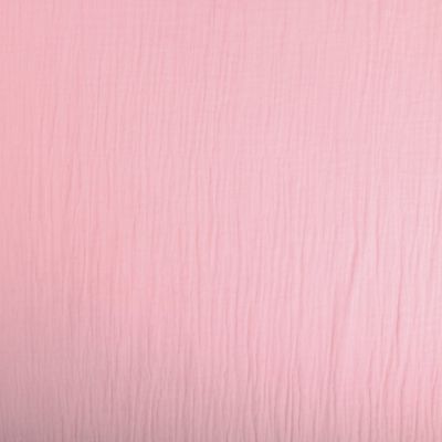 Tissu Double gaze de coton uni Rose bébé - Par 10 cm