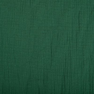 Coupon Tissu Double gaze de coton uni Vert pin - Coupon de 40 cm