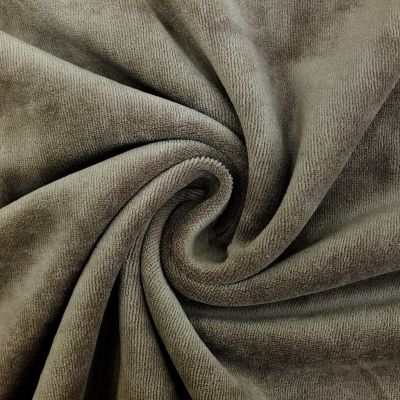 Coupon Tissu Jersey Velours tout doux Taupe x10cm - Coupon de 70 cm