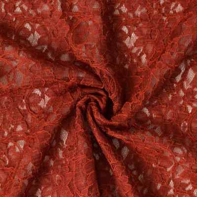 Coupon Tissu Dentelle Eva uni Brique - Coupon de 100 cm