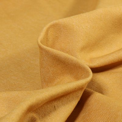 Tissu Denim Jeans Jaune safran - Par 10 cm