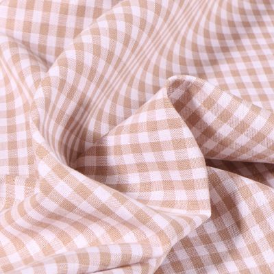 Tissu Vichy  Petits carreaux 5 mm Beige - Par 10 cm