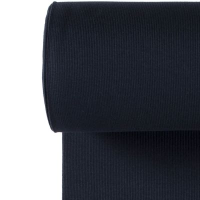 Tissu Bord côte uni Bleu marine foncé - Par 10 cm