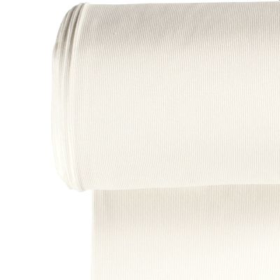 Tissu Bord côte uni Ecru - Par 10 cm