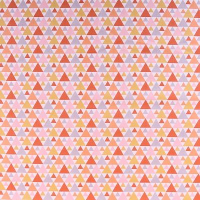 Coupon Tissu Coton Imprimé Arty Tigaya Triangles Rose poudré - Coupon de 20 cm