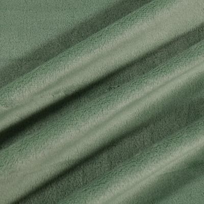 Tissu Minky Ultra doux Ras Vert kaki clair - Par 10 cm