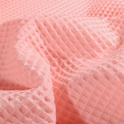 Coupon Tissu Nid d&#039;abeille  Rose blush - Coupon de 100 cm