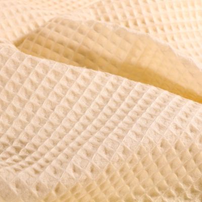 Tissu Nid d&#039;abeille  Ecru - Par 10 cm