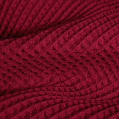 Coupon Tissu Nid d&#039;abeille Grenat - Coupon de 60 cm