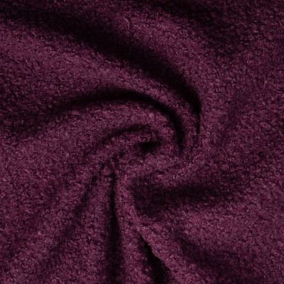 Tissu Lainage Bouclettes uni Aubergine - Par 10 cm