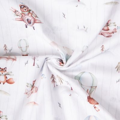Tissu Coton imprimé digital Arty Aviateurs sur fond Blanc - Par 10 cm