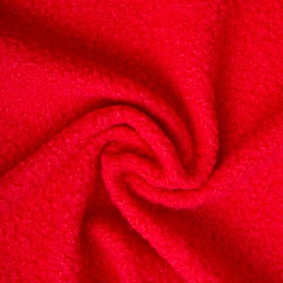 Tissu Lainage Bouclettes uni Rouge cerise - Par 10 cm