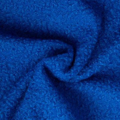 Tissu Lainage Bouclettes uni Bleu cobalt - Par 10 cm