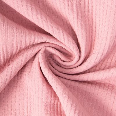 Tissu Coton surpiqué uni Rose - Par 10 cm