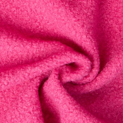 Tissu Bouclette Curly uni Rose bonbon - Par 10 cm