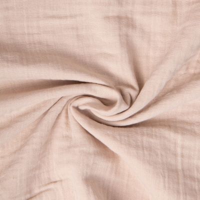 Tissu Double gaze de Coton grande largueur uni Beige lin - Par 10 cm