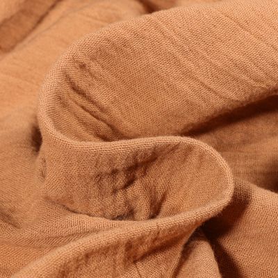 Tissu Double gaze grande largeur uni Camel - Par 10 cm
