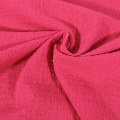 Tissu Double gaze uni Fuschia - Par 10 cm