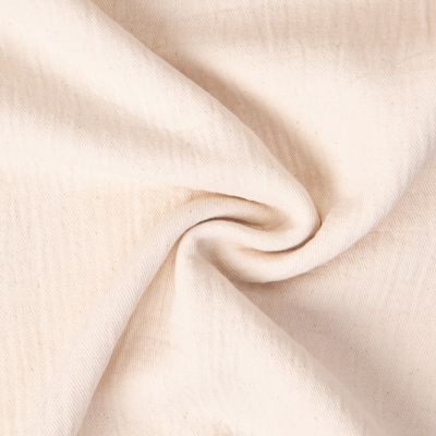 Tissu Double gaze de Coton Twill uni Ecru - Par 10 cm