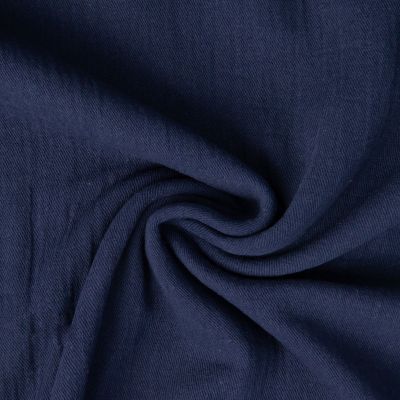 Tissu Double gaze de Coton Twill uni Bleu marine - Par 10 cm