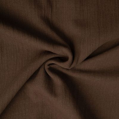 Tissu Double gaze de Coton Twill uni Marron chocolat - Par 10 cm