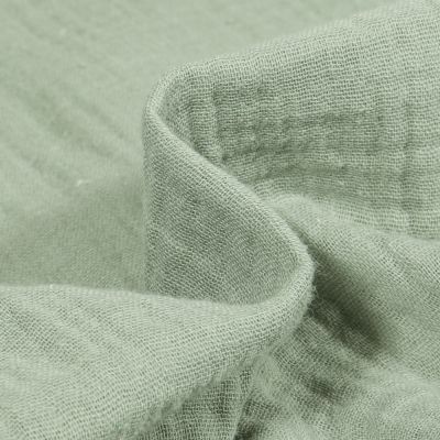 Coupon Tissu Double gaze de coton uni Vert d&#039;eau - Coupon de 30 cm