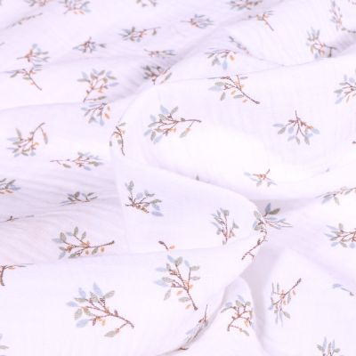 Tissu Double gaze Judy sur fond Blanc - Par 10 cm
