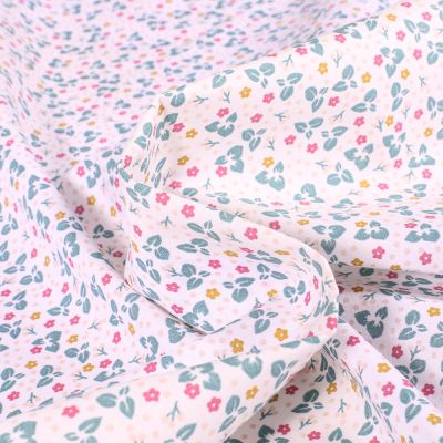 Tissu Coton imprimé Bio Arty Kamill sur fond Blanc - Par 10 cm