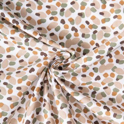 Tissu Coton imprimé June  motifs Abstrait sur fond Blanc - Par Coupon de 3m