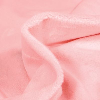 Tissu Minky Ultra doux Ras Rose poudré - Par 10 cm