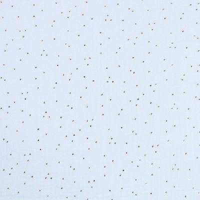 Tissu Double gaze Baya Pois dorés sur fond Bleu clair - Par 10 cm