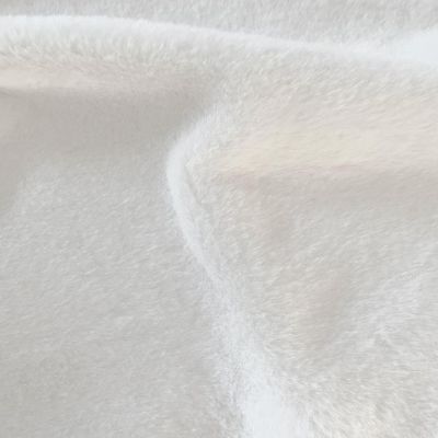 Tissu Fausse fourrure Lapin uni Blanc - Par 10 cm