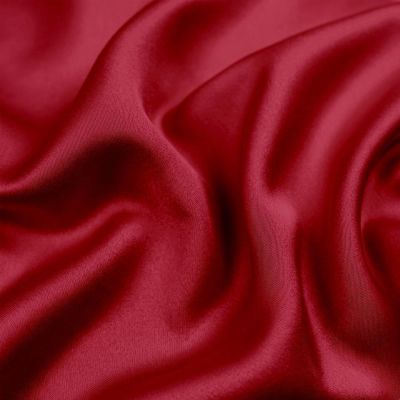 Tissu Satin Duchesse uni Rouge cerise - Par 10 cm