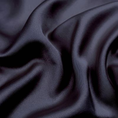 Tissu Satin Duchesse uni Bleu marine - Par 10 cm