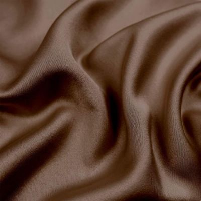 Tissu Satin Duchesse uni Marron chocolat - Par 10 cm