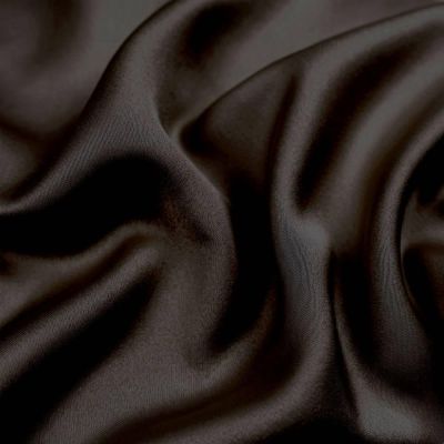 Tissu Satin Duchesse uni Noir - Par 10 cm