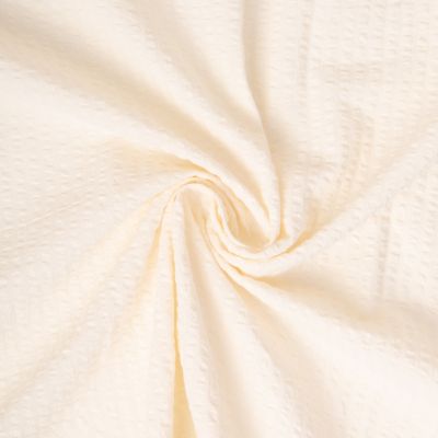 Tissu Seersucker Coton uni Ecru - Par 10 cm
