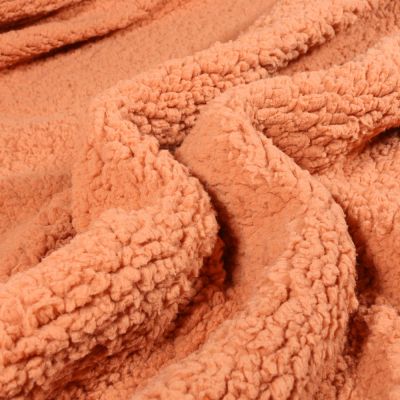 Tissu Fausse fourrure Sherpa Brique - Par 10 cm