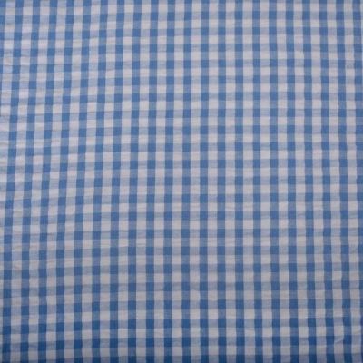 Coupon Tissu vichy Celvia bleu sur fond Blanc - Coupon de 40 cm