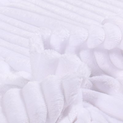 Tissu Minky Ultra doux côtelé Blanc - Par 10 cm