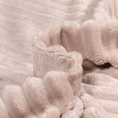 Coupon Tissu Minky Ultra doux côtelé Taupe - Coupon de 30 cm