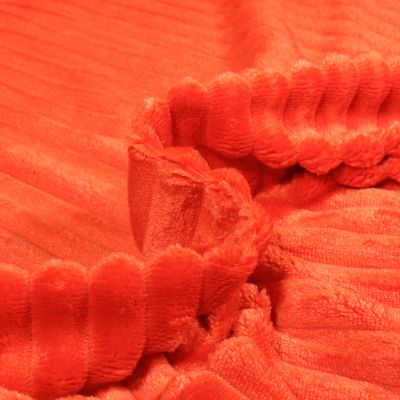 Tissu Minky Ultra doux côtelé Orange - Par 10 cm