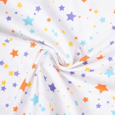 Tissu Coton imprimé Etoiles All Stars sur fond Blanc - Par 10 cm